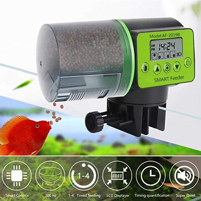 Automatisk Fiskmatare Aquarium Timer Dispenser