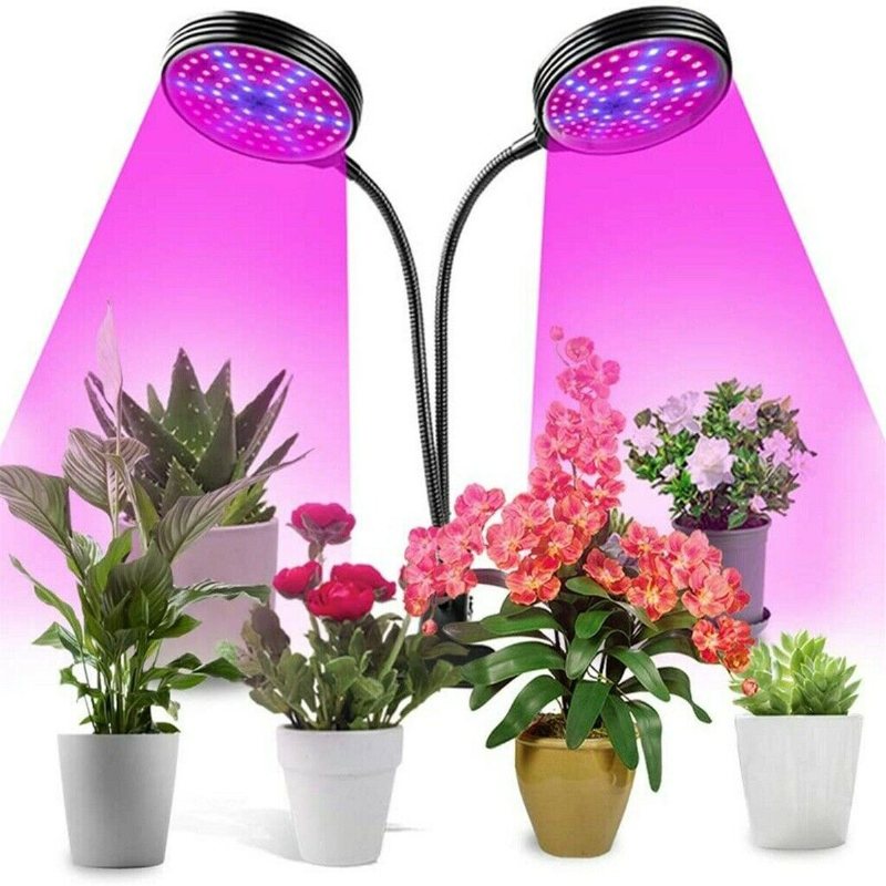 1/2/3 Head Plant Grow Light Led-lampa Hydroponics Växthus Trädgård 360° Flexibel Inomhus Dimbar