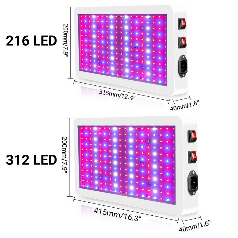 110v~220v 216/312led Grow Light Plant Lamp Panel Full Spectrum För Inomhus Hydroponisk Blomma