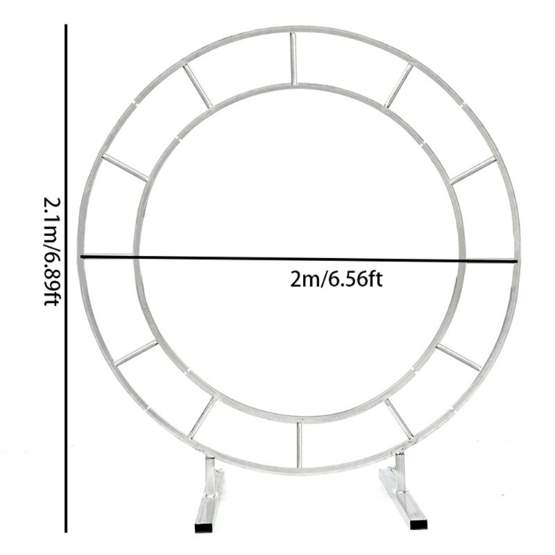 1.2m/1.5m/2m Circle Arch Framework Metal Rund Bröllopsfest Romantisk Bakgrund