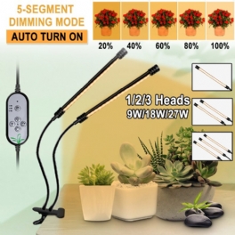 2/3/4 Heads 5730 Usb Led Plant Grow Light Dimbar Timer 360° Flexibel Klämma Hydroponisk Trädgårdsbordsrörslampa