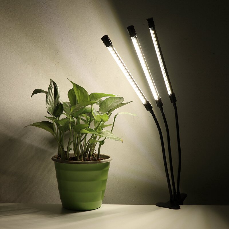 2/3/4 Heads 5730 Usb Led Plant Grow Light Dimbar Timer 360° Flexibel Klämma Hydroponisk Trädgårdsbordsrörslampa