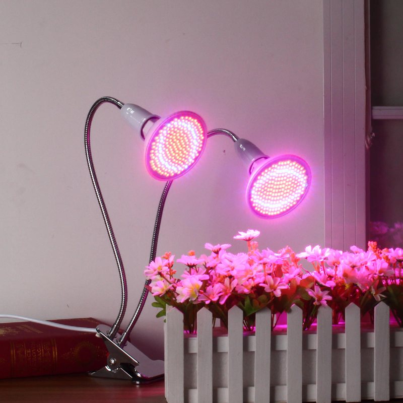 20 cm Rör Dual Head Clip Lamphållare Glödlampsadapter Med Strömbrytare För E27 Led Grow Light