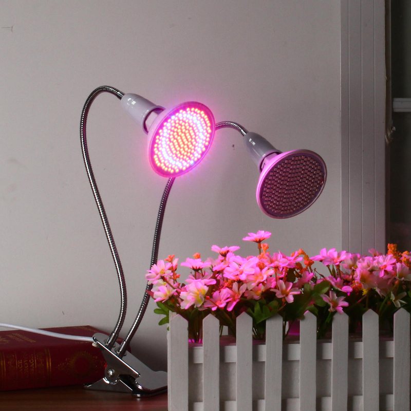 20 cm Rör Dual Head Clip Lamphållare Glödlampsadapter Med Strömbrytare För E27 Led Grow Light