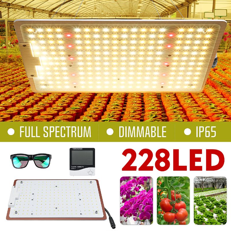 228led Plant Grow Lamp Full Spectrum Dimbar Ip65 Hydroponic Growth