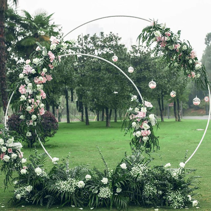 2m Bröllopsställ Blomsterställ Båg Rund Järn Party Dörr Trädgård Metall Prop Decor