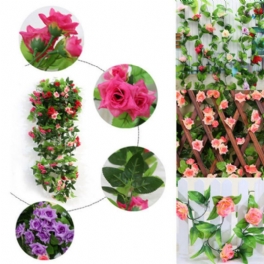 2st Konstgjord Plast Rose Blomma Vines Garland Hem Trädgård Dekoration