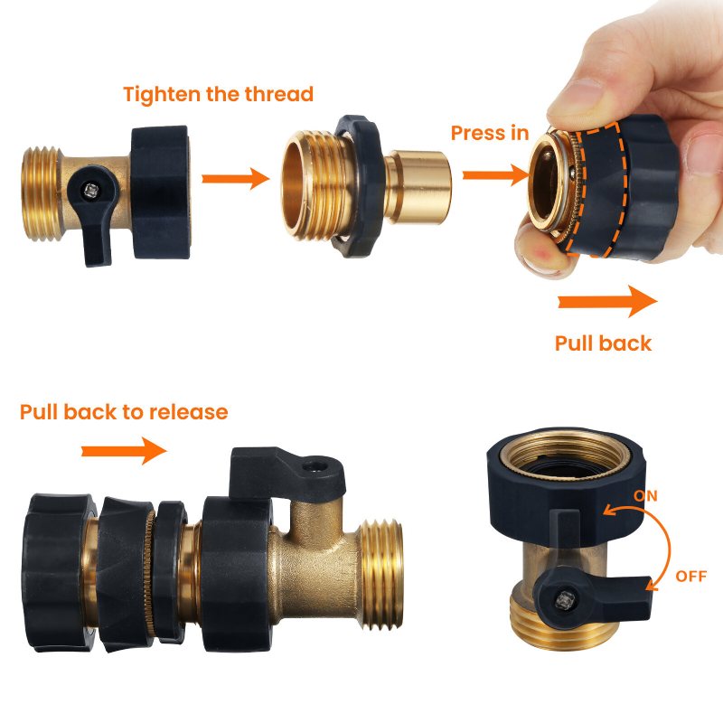 3/4' Trädgårdsslang Snabbkoppling Vattenslang Passar Mässing Hona Hane Connector Set