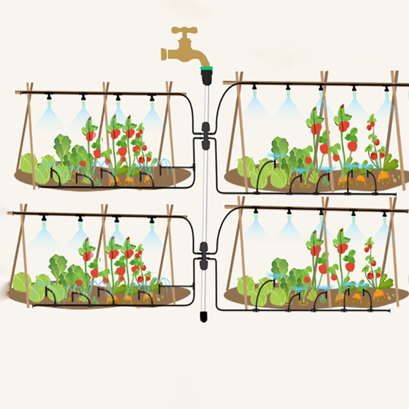 40m Pvc Automatisk Mikrodroppbevattningskit Vattenbesparande Automatiskt Bevattningssystem