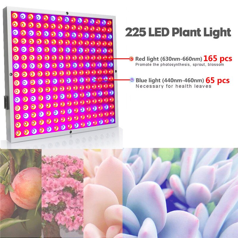 45w Led Grow Light Panel Växande Lampa Hydroponics Inomhus Blomma Veg Bloom Lighting Ac85-265v