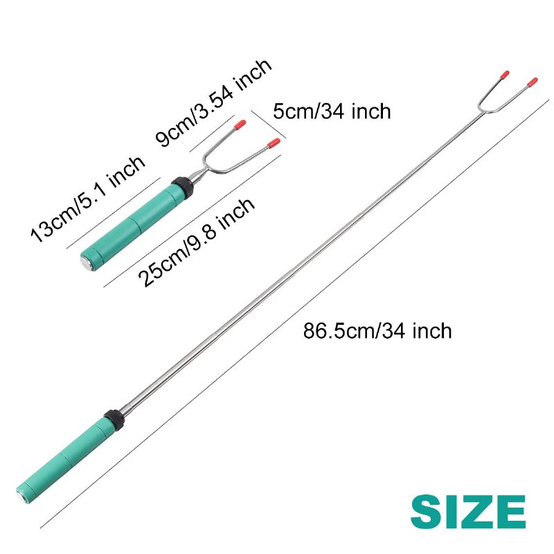 5-20 St 34 Tums Teleskoperande Bbq-gaffel Bbq-stekpinnar Grillspettgaffel Bbq-verktyg