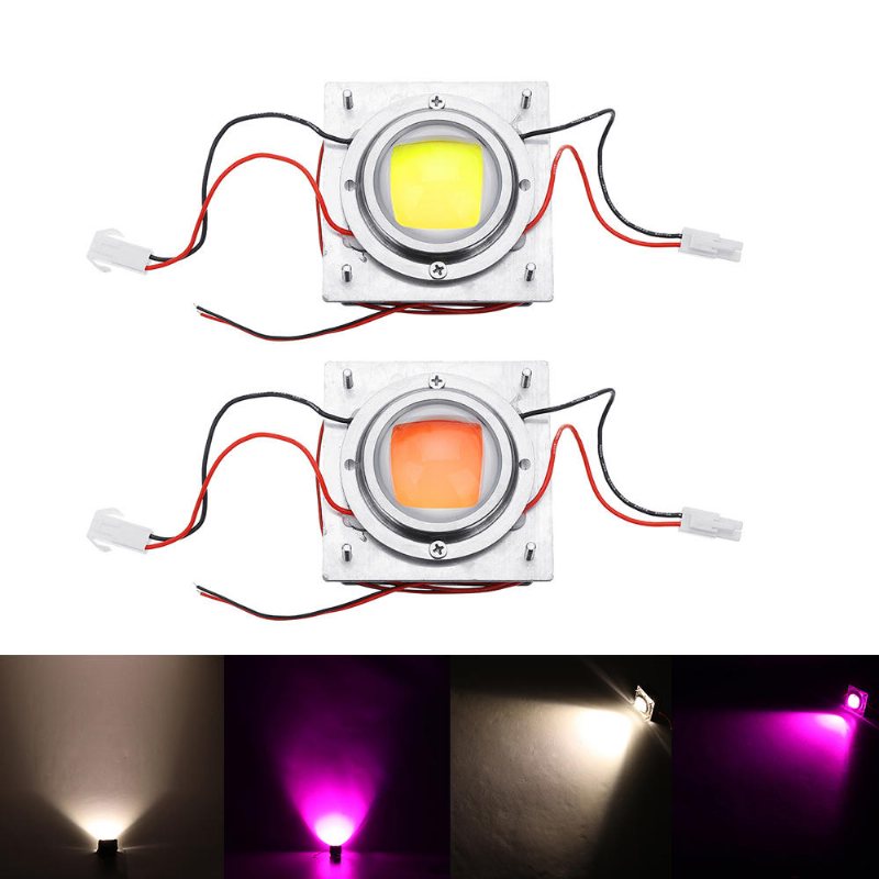 50 W Vit/rosa Färg Full Spectrum Cob Grow Light Kit Chip Kylfläns Led-linsmodul Ac170-300v