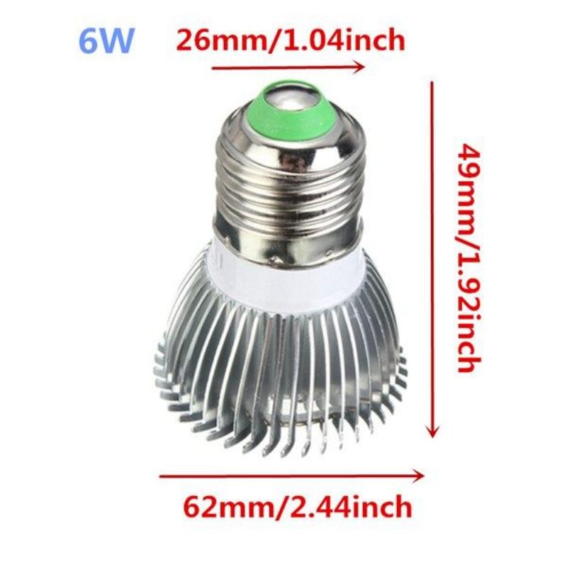 6w E27 Röd + Blå Led Plant Grow Light Lampa Blomma Hydroponic Globe Bulb 85-265v