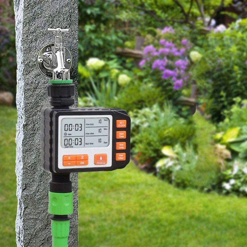 Automatisk Sprinkler Timer Digital Trädgård Gräsmatta Slang Kran Bevattningssystem Controller Med Led-skärm