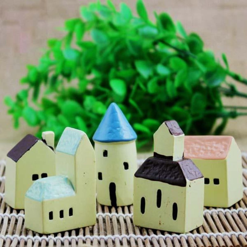 Diy Eco Flaskdekorationer Resin House Castle Garden Micro Landscape