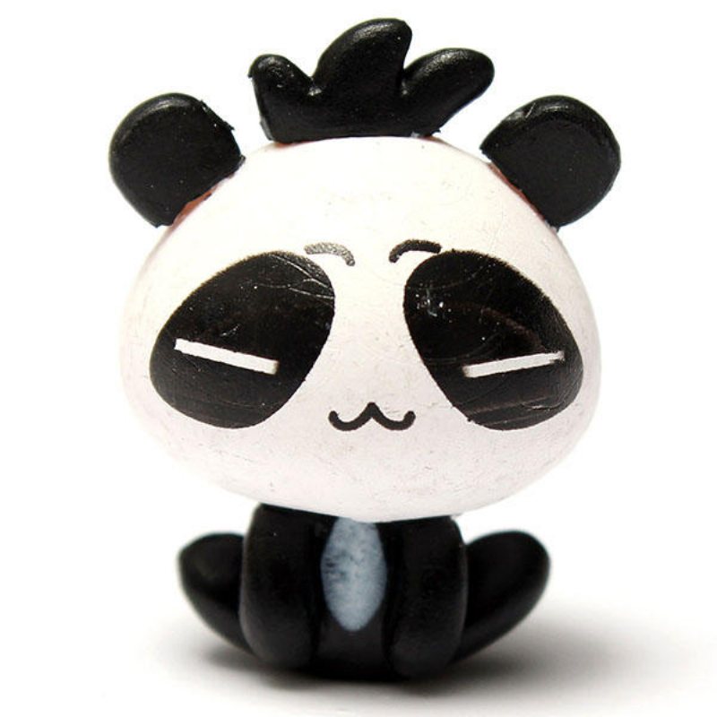 Diy Miniatyr Söt Panda Ornament Krukväxt Trädgårdsdekor