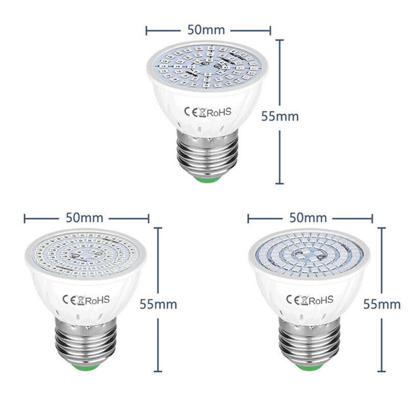 E27 Led Växttillväxtljus 48/60/80 Led Inomhus Hydroponiska Blommor Plantor Växer Glödlampa För Grönsaksblom Inomhusväxt