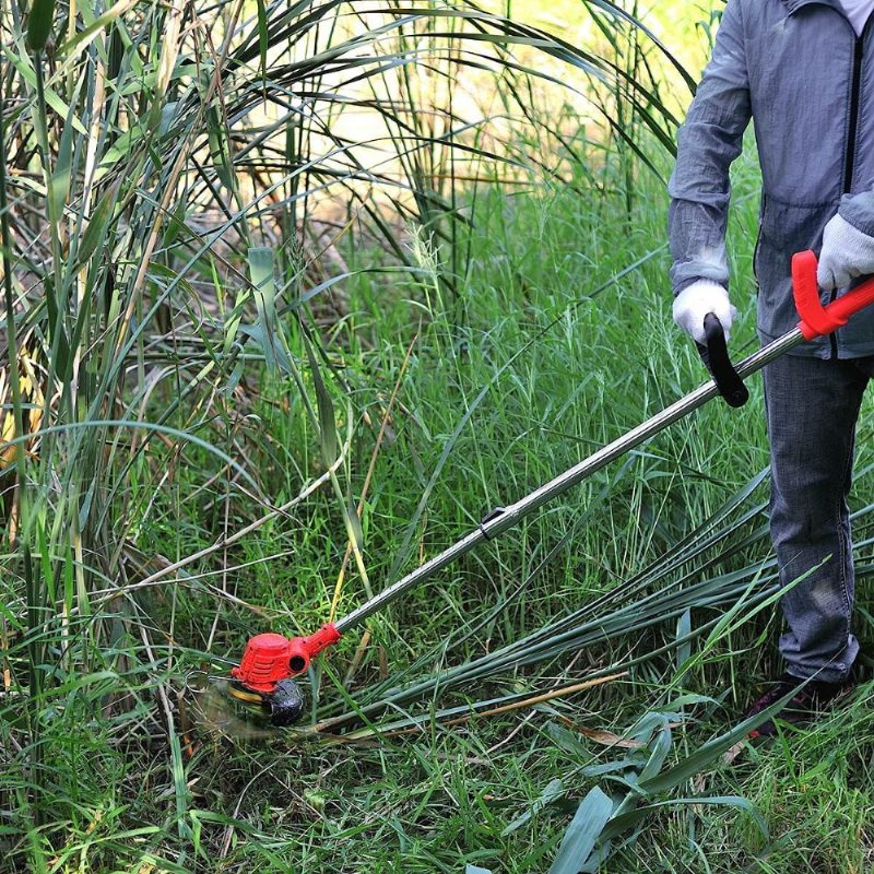 Elektrisk Grästrimmer Med 3 Typer Av Blad Trädgårdsredskap Med 2 Li Batteri