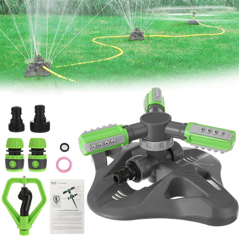 Joyxeon 360° Roterande 3-armad Gräsmatta Sprinklerset 3-läges Trädgårdssprinkler