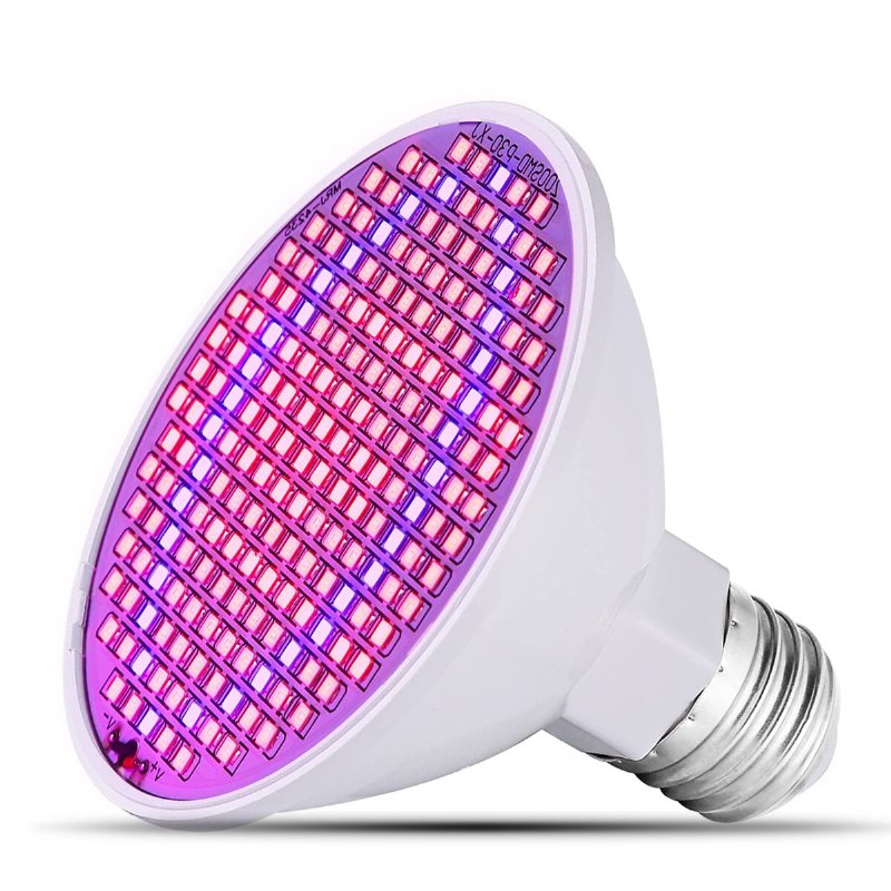 Led Grow Light Bulb 20w Plant Med 200 Leds E27 Bas Glödlampor För Inomhusväxter Grönsaker Växthus Och Hydroponiska