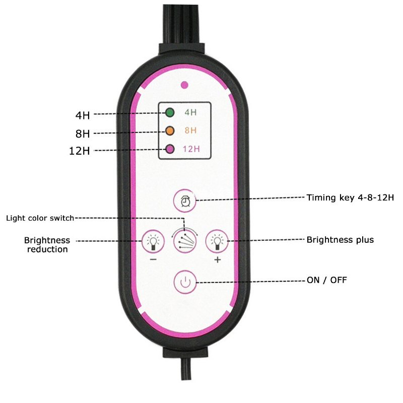 Led Grow Light Fjärrkontroll Plant Odling Lamp Lights Med Stativ För Inomhusväxter