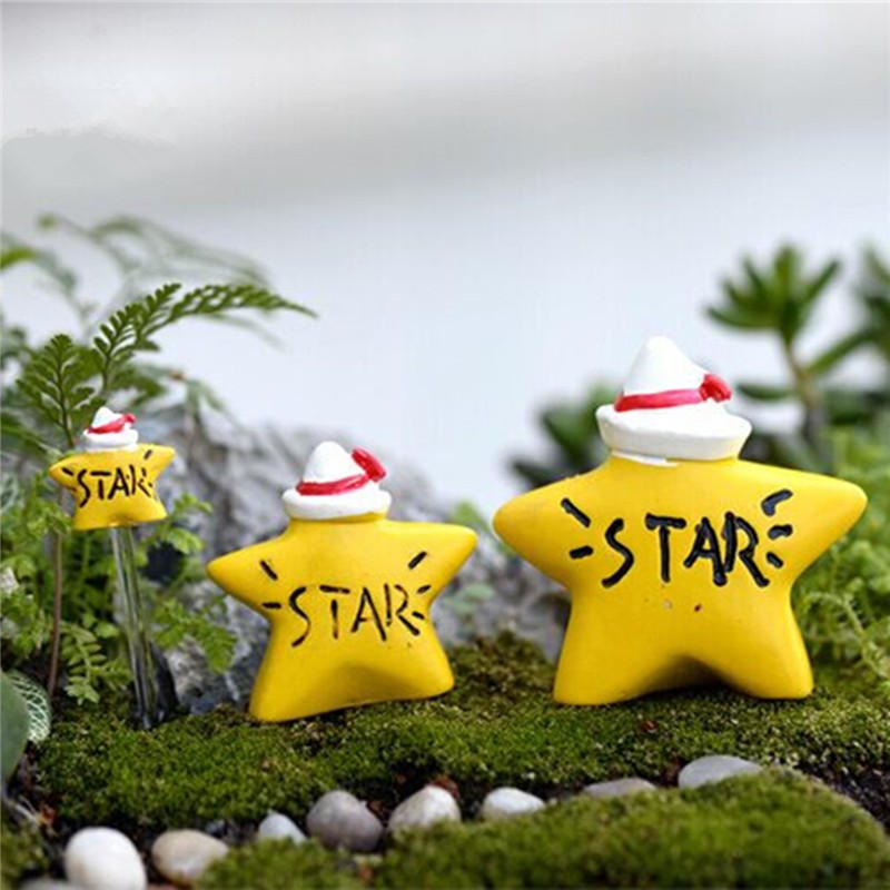 Micro Yellow Star Landskap Harts Krukväxt Microlandschaft Garden Diy Ornaments