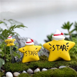 Micro Yellow Star Landskap Harts Krukväxt Microlandschaft Garden Diy Ornaments