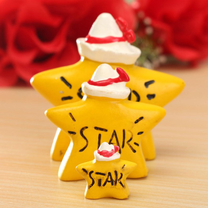 Micro Yellow Star Landskap Harts Krukväxt Microlandschaft Garden Diy Ornaments