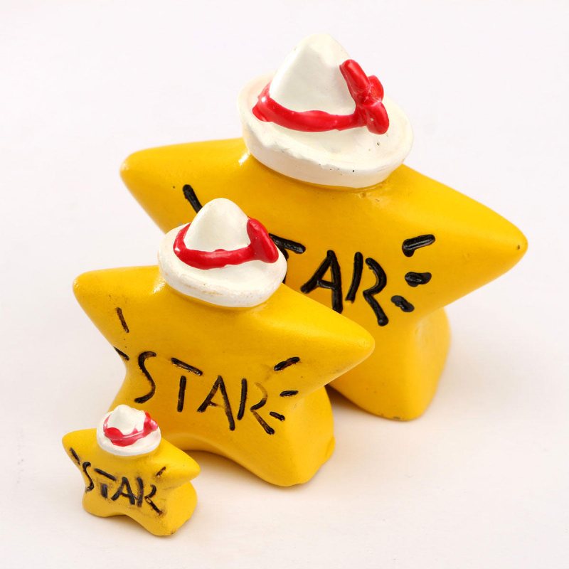 Micro Yellow Star Landskap Harts Krukväxt Microlandschaft Garden Diy Ornaments