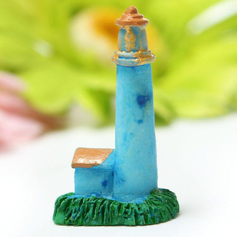 Mini Resin Lighthouse Micro Landskapsdekorationer Trädgård Diy Dekor