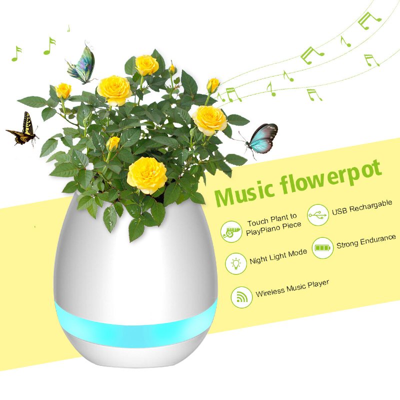 Musik Blomkruka Smart Touch Plant Play Sjufärgslampa Piano Led-lampa Ljus Bluetooth