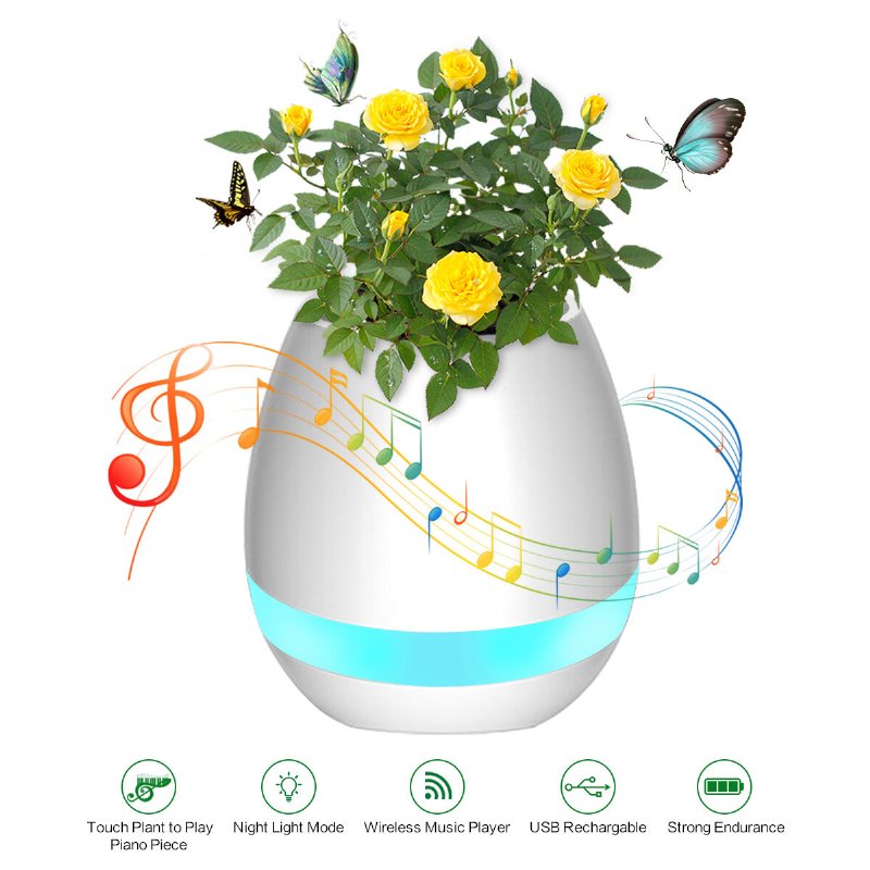 Musik Blomkruka Smart Touch Plant Play Sjufärgslampa Piano Led-lampa Ljus Bluetooth