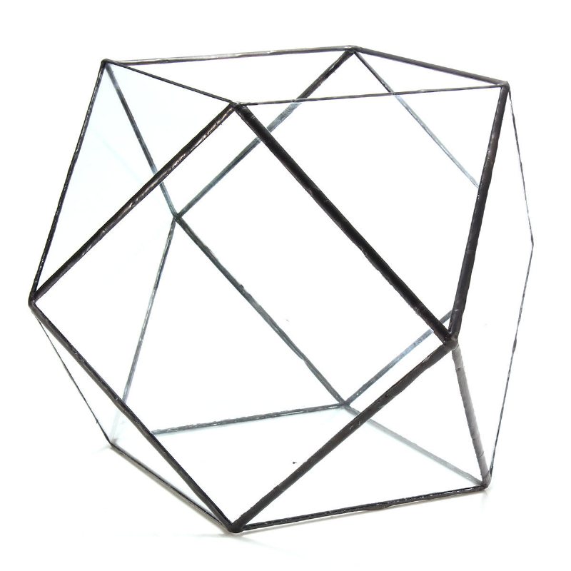 Polygon Växthus Glas Terrarium Diy Mikro Landskap Suckulenta Växter Blomkruka