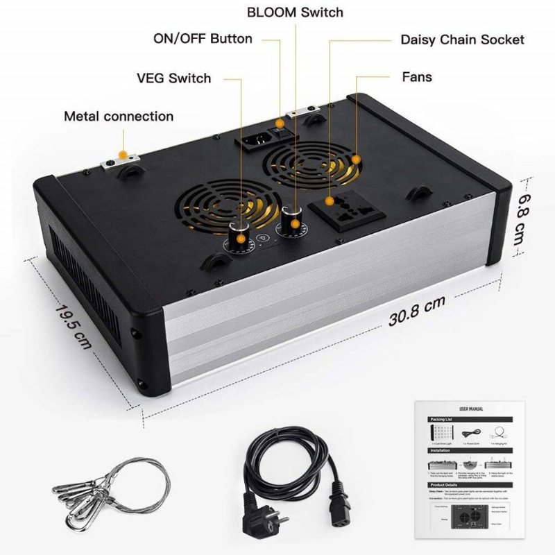 Relassy Led Grow Light Plant Led Multispektrum Dual Channel 800w Indoor Fill Dimmer Daisy Chain Mute