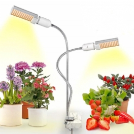 Relassy Led Grow Lights Plant Light Full Spectrum Gult Ljus Led-tillväxt Och Blomning Dubbelhuvud Svanhalsslang Rostfritt Stål