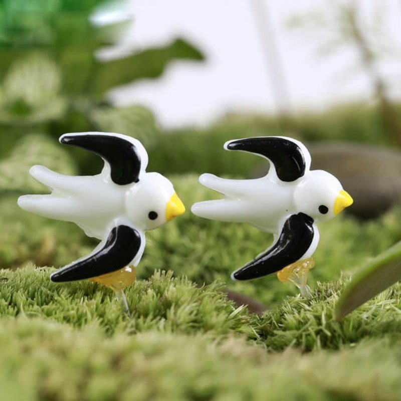 Resin Mini Swallow Micro Landskapsdekorationer Trädgård Diy Dekor