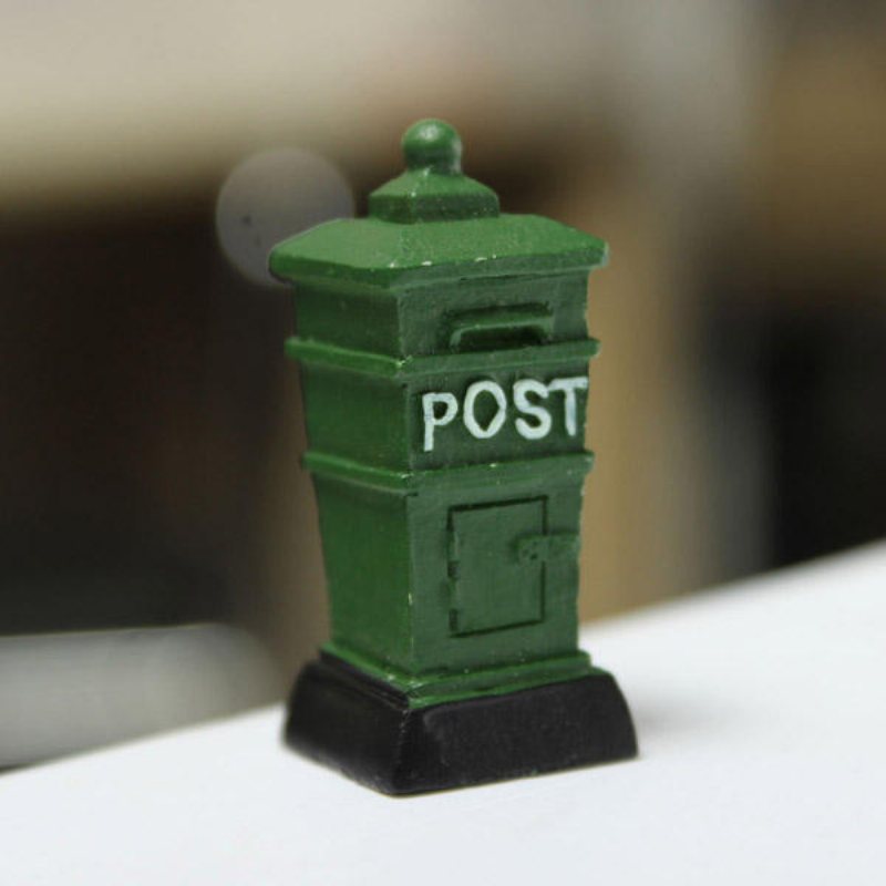 Retro Postbox Micro Landskapsdekorationer Trädgård Diy Dekor