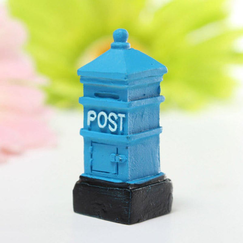 Retro Postbox Micro Landskapsdekorationer Trädgård Diy Dekor