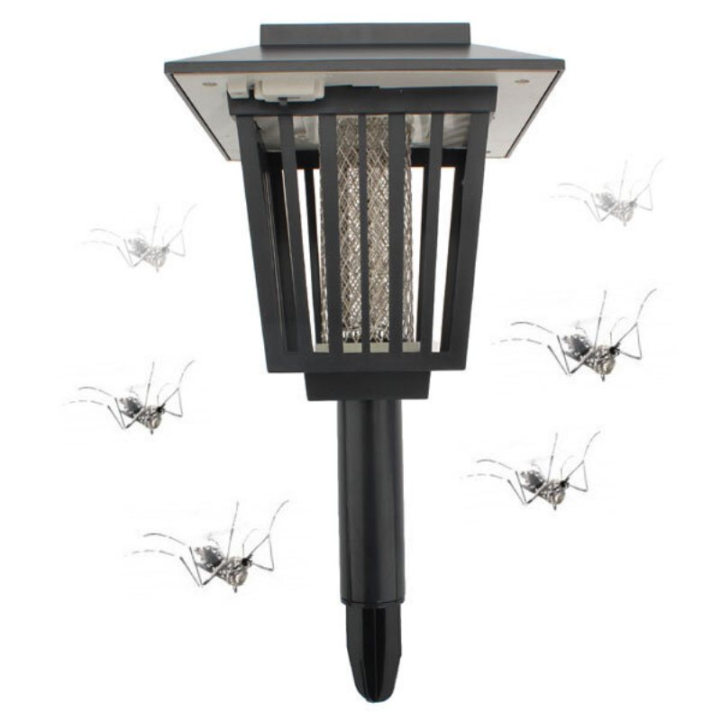 Solar Powered Mygga Pest Zapper Lykta Led Lamp Light