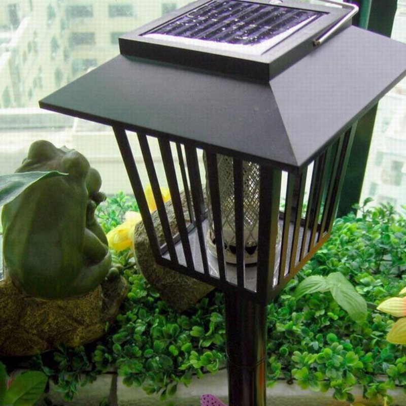 Solar Powered Mygga Pest Zapper Lykta Led Lamp Light