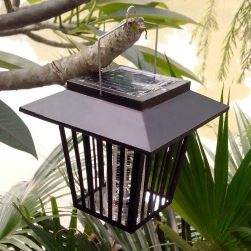 Solar Powered Mygga Pest Zapper Lykta Led Lamp Light