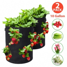 Tvird Jordgubbsplanteringspåsar 2-pack 10 Gallon Planteringspåse Tygkrukor Premium Andningsbara Tygpåsar