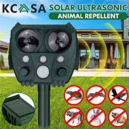 Ultrasonic Solar Battery Cat Hund Pest Repeller Scarer Avskräckande Repellent Animal