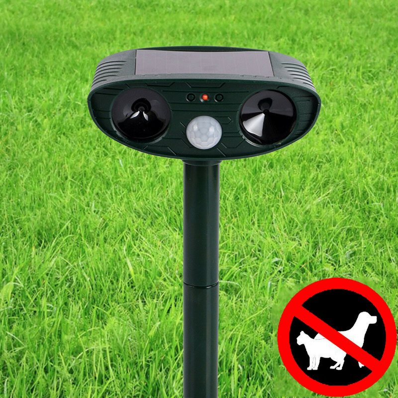 Utomhus Trädgård Solar Ultrasonic Repeller Pir Pest Djur Mus Räv Katt Hund Repellent