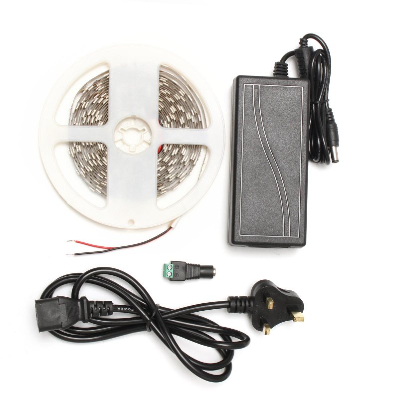 Vattentät 5m Röd:blå 5:1 Smd5050 Full Spectrum Led Strip Grow Plant Light + Strömförsörjning Dc12v