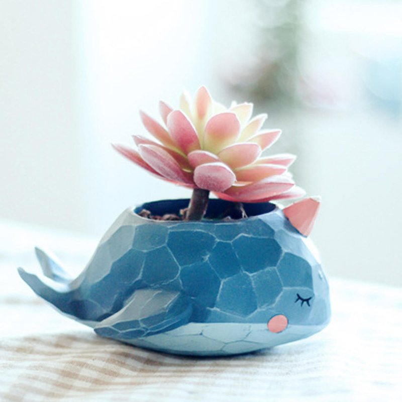 Whale Planter Harts Krukväxter Suckulenta Cactus Blomkruka Craft Ornaments