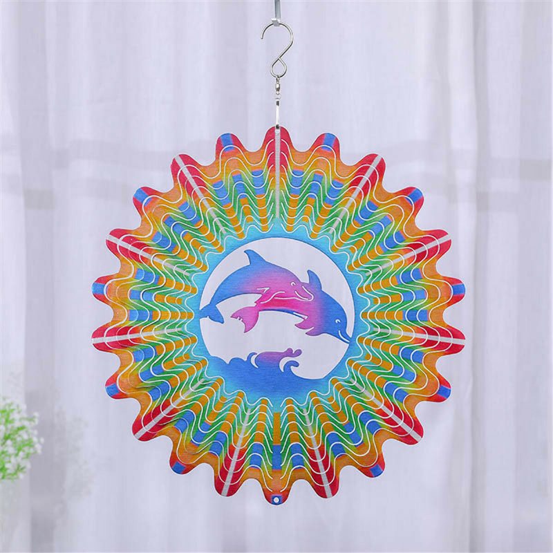 12'' 3d Fairy Garden Wind Spinner Sun Catcher Cyclone Yard Utomhusdekorationer