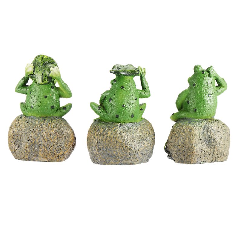 1st Peace Hope Njut Av Grodor Fairy Garden Statyer Konstfigurer Uteplats Prydnad