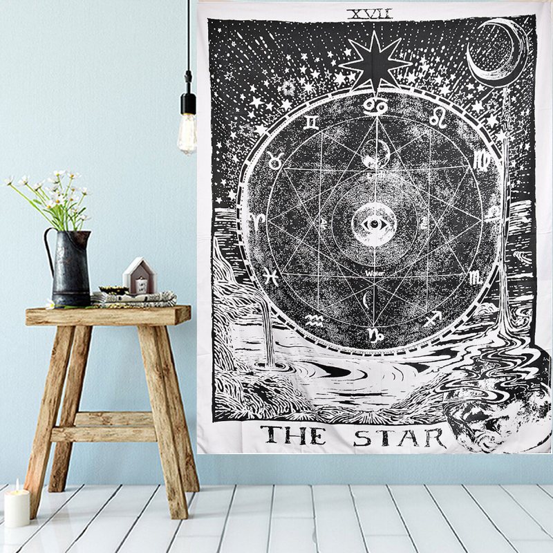 210cm Sun Star Moon Tarot Gobeläng Hippie Vägghängande Filt Rum Heminredning