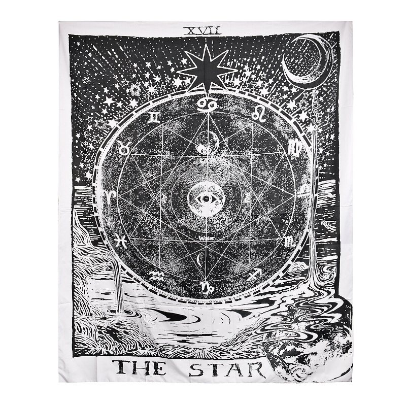 210cm Sun Star Moon Tarot Gobeläng Hippie Vägghängande Filt Rum Heminredning